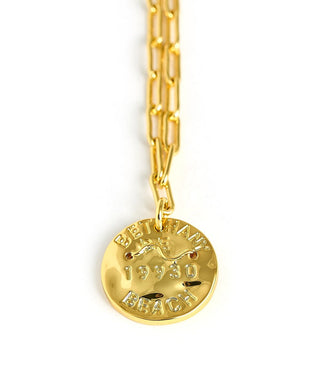 Mini 18K Gold Plated Beach Tag Charm Necklace