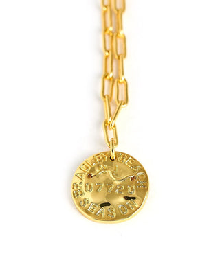Mini 18K Gold Plated Beach Tag Charm Necklace