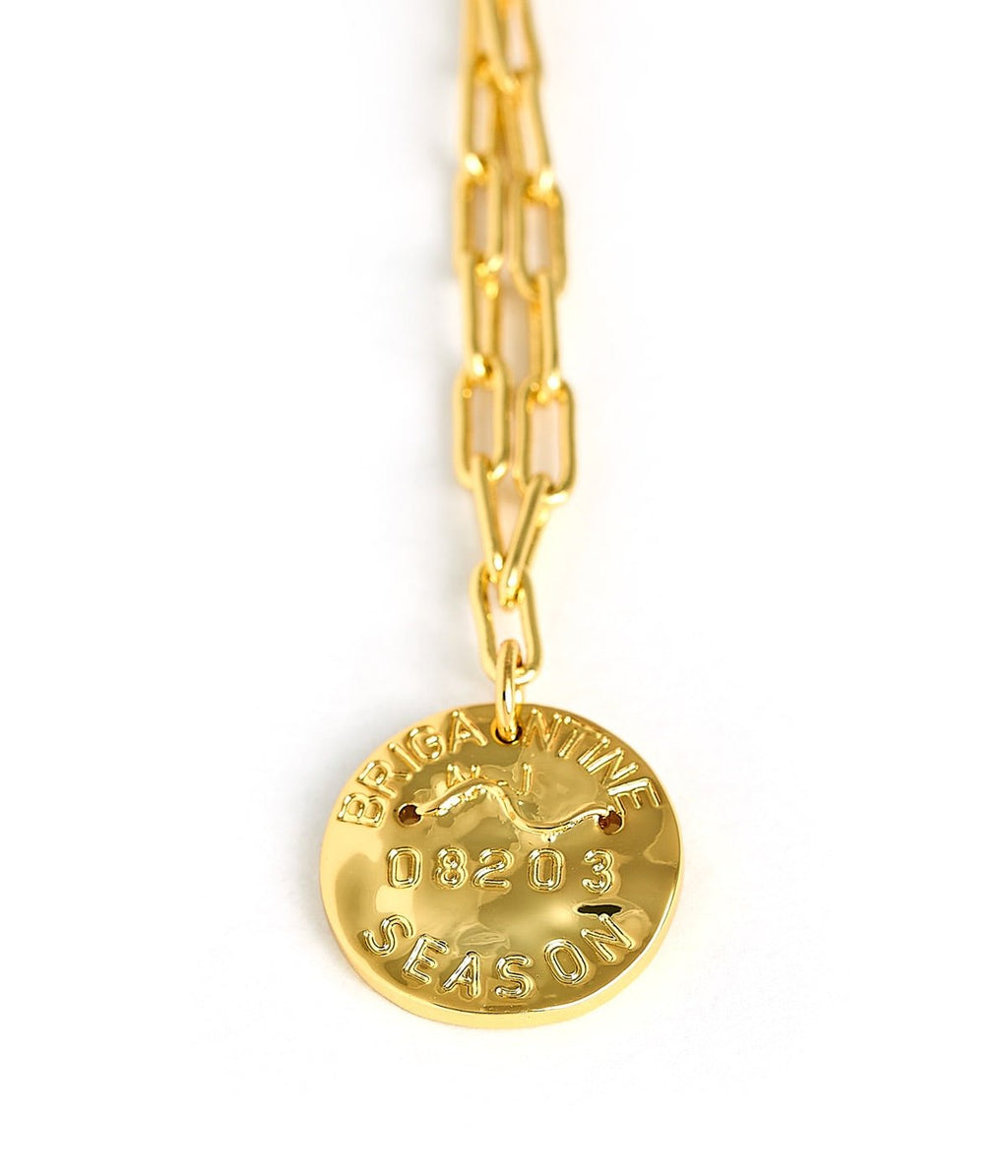 Mini 18K Gold Plated Beach Tag Charm Necklace