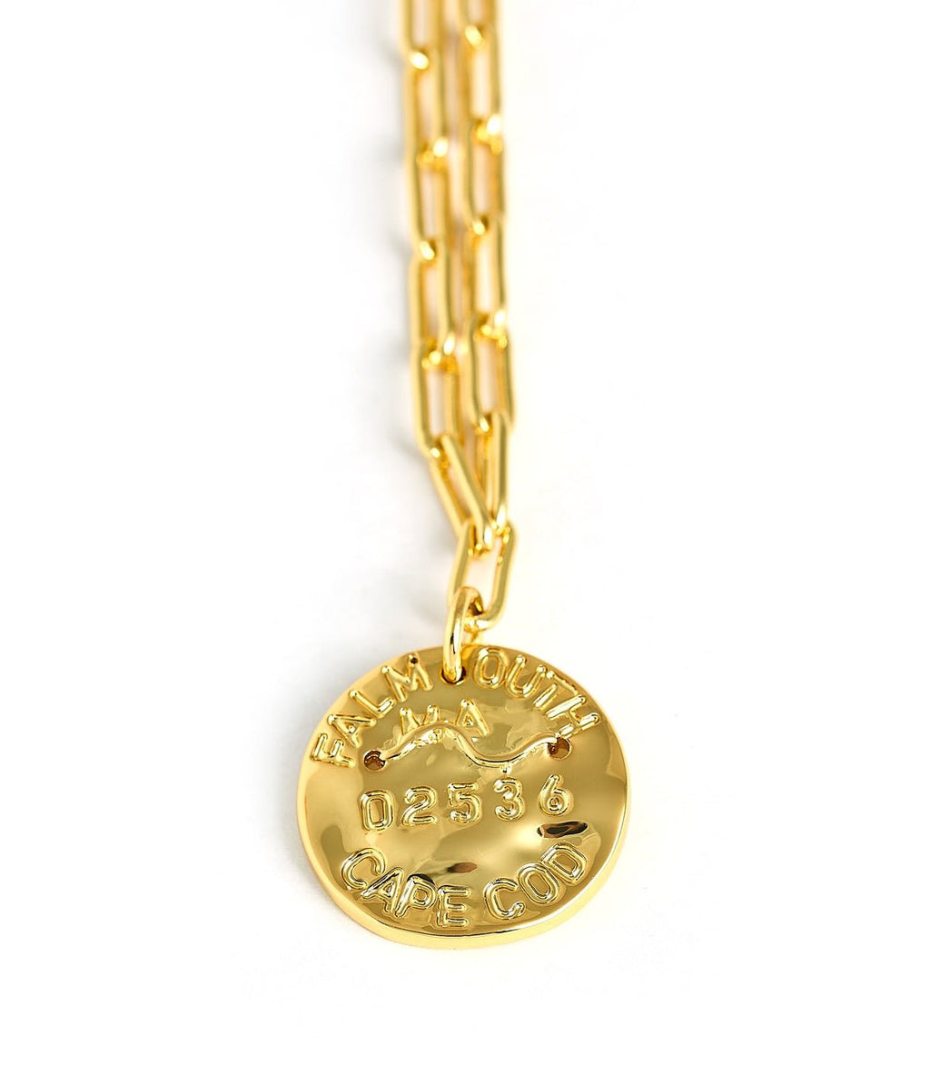 Mini 18K Gold Plated Beach Tag Charm Necklace