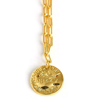 Mini 18K Gold Plated Beach Tag Charm Necklace