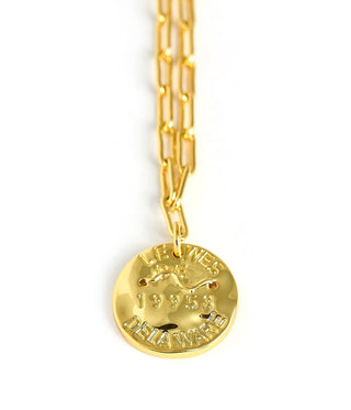 Mini 18K Gold Plated Beach Tag Charm Necklace