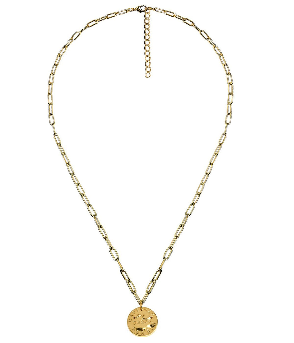 Mini 18K Gold Plated Beach Tag Charm Necklace
