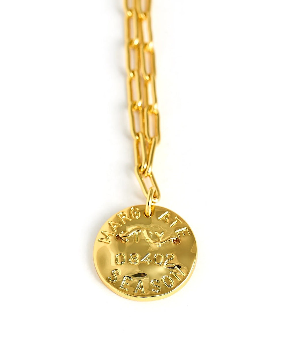 Mini 18K Gold Plated Beach Tag Charm Necklace