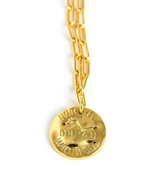 Mini 18K Gold Plated Beach Tag Charm Necklace