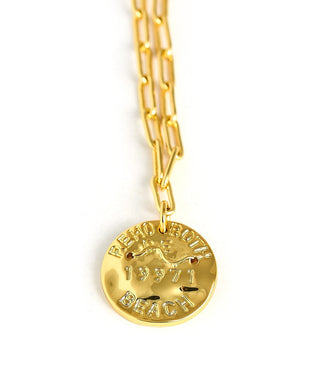 Mini 18K Gold Plated Beach Tag Charm Necklace