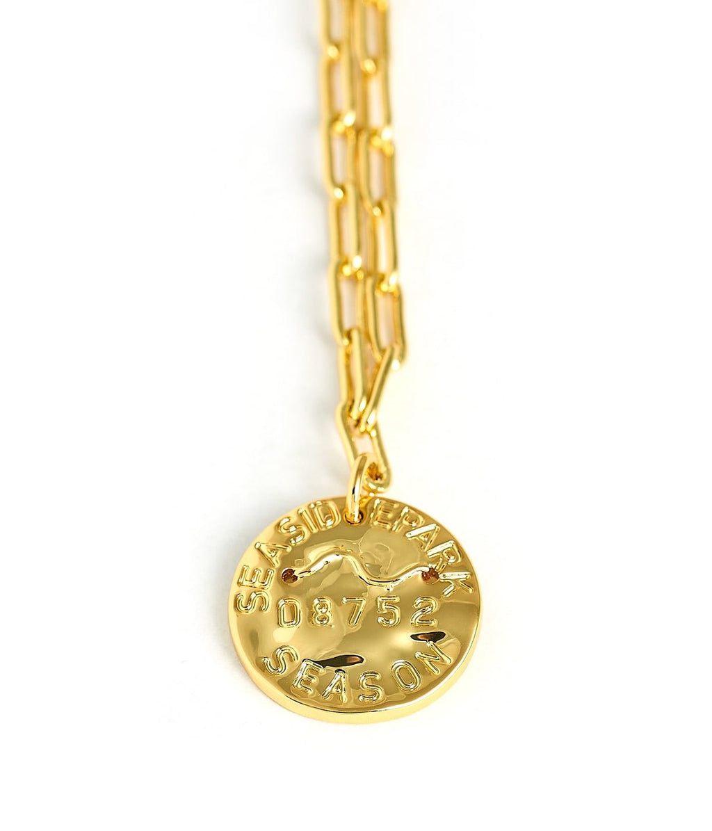 Mini 18K Gold Plated Beach Tag Charm Necklace