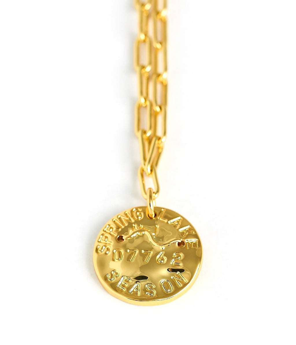 Mini 18K Gold Plated Beach Tag Charm Necklace