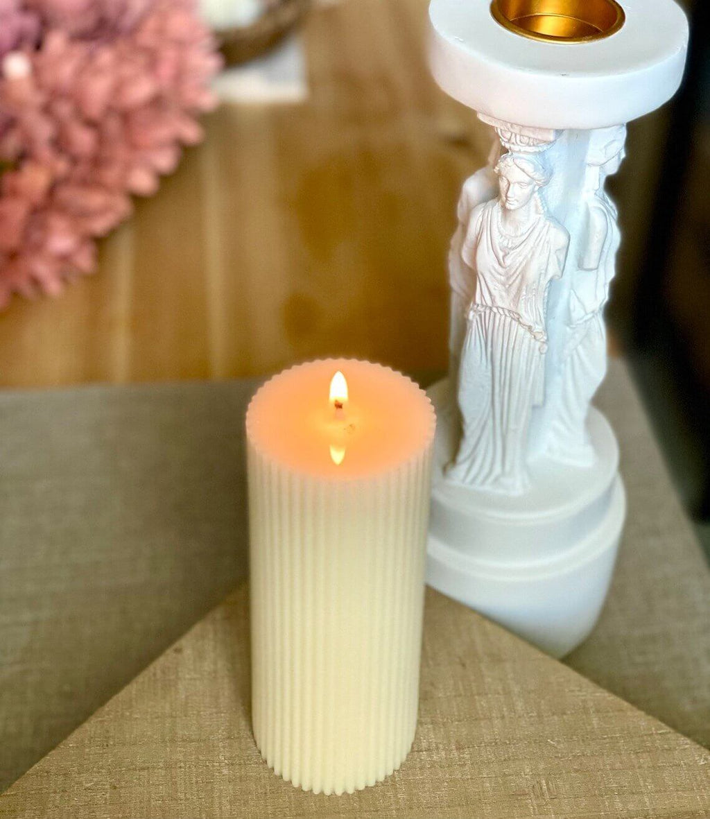 Minimalist Ribbed Candles for Effortless Home Decor
