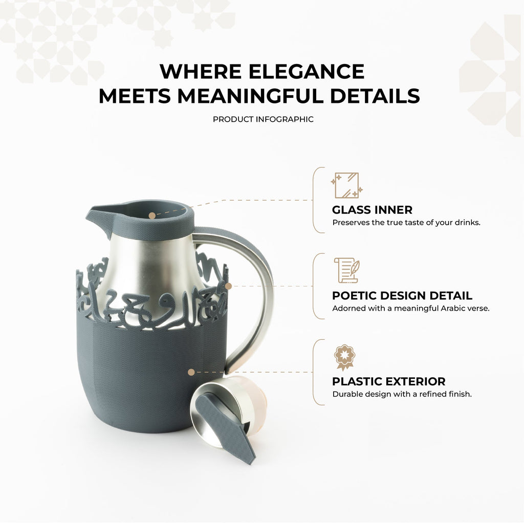 Mirral - Vacuum Flask / Thermos - Dark Blue & Silver