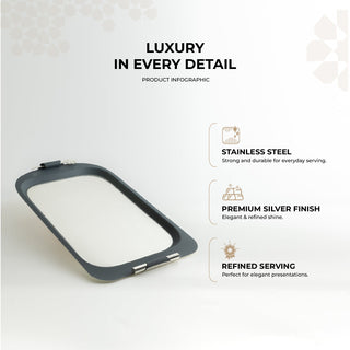 Mirral - Serving Tray - Dark Blue & Silver