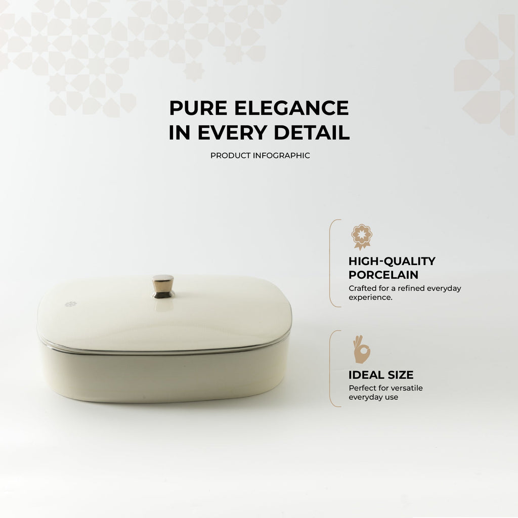 Mirral - Large Decorative Canister - White & Silver