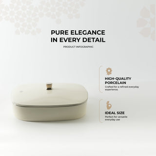 Mirral - Large Decorative Canister - White & Silver