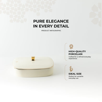 Mirral - Medium Decorative Canister - White & Gold