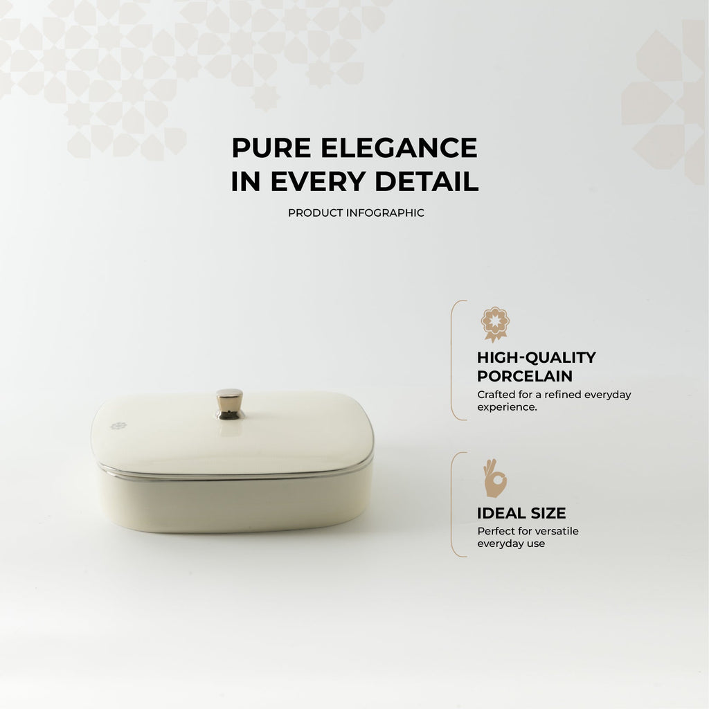 Mirral - Medium Decorative Canister - White & Silver