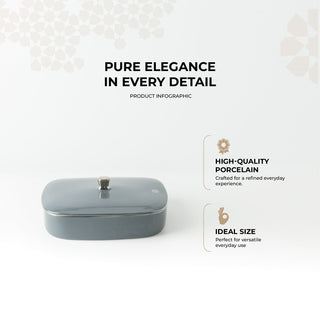 Mirral - Medium Decorative Canister - Dark Blue & Silver
