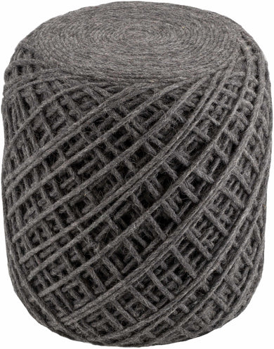 Moapa Charcoal Wool Pouf – Stylish Soft Handcrafted Floor Seat