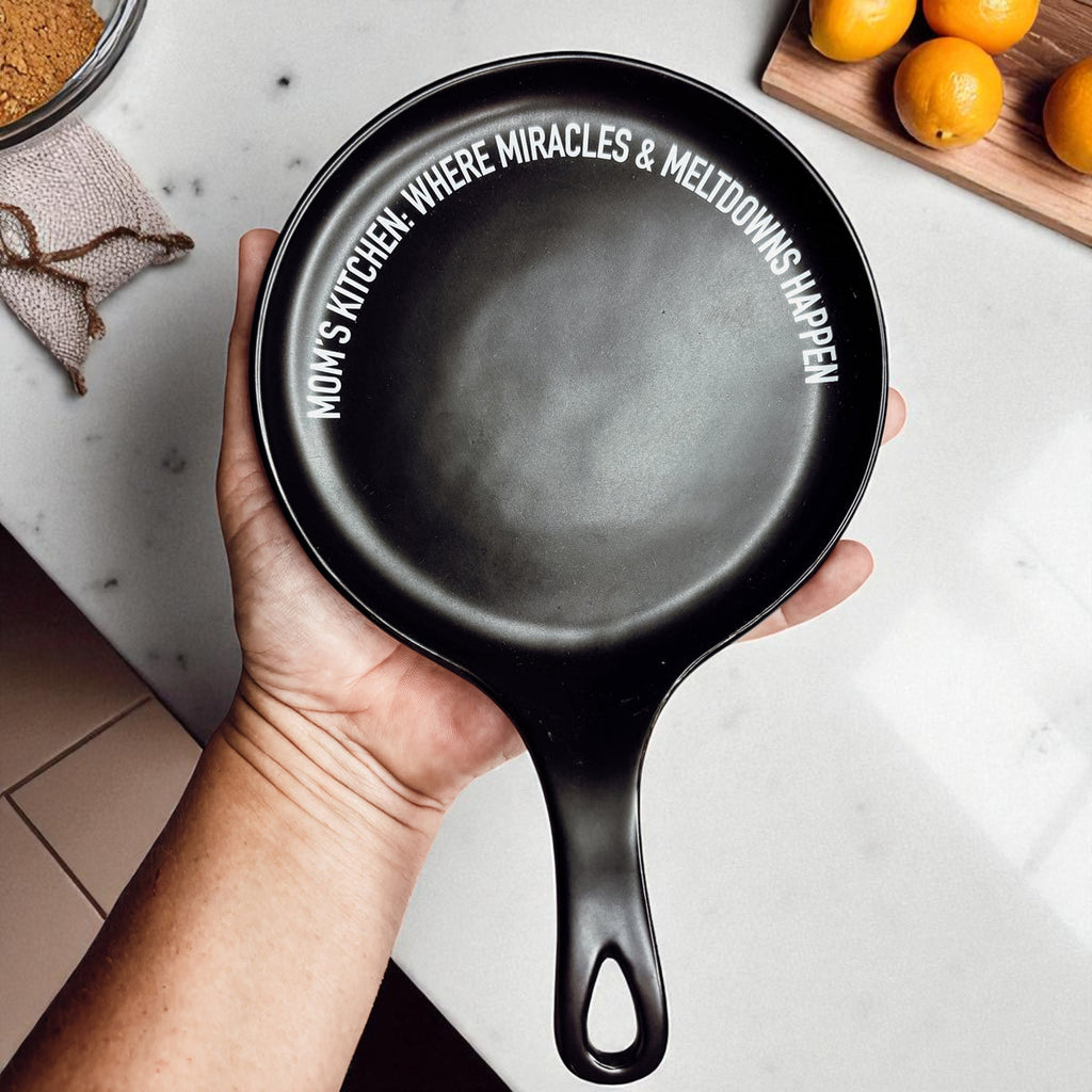 Funny Mom Spoon Rest with Wooden Spoon – Porcelain Kitchen Spoon Holder Gift for Moms