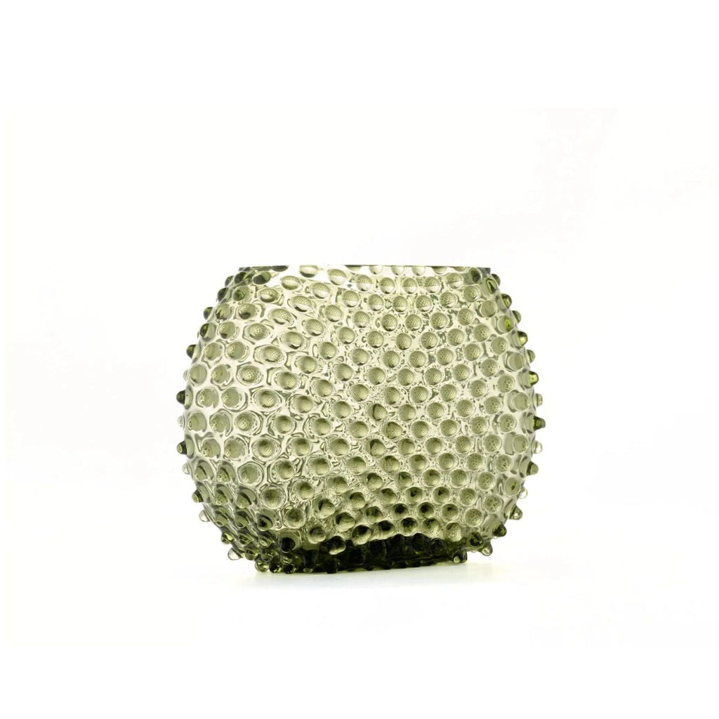 Hobnail Glass Vase in Moss Green – Optic