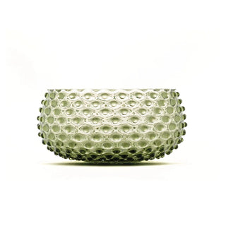 Hobnail Glass Bowl in Moss Green – Large