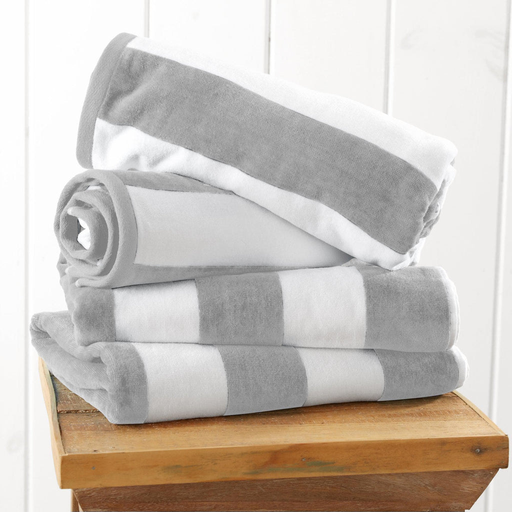 Elegant Cotton Velour Cabana Stripe Beach Towel – Novia Collection