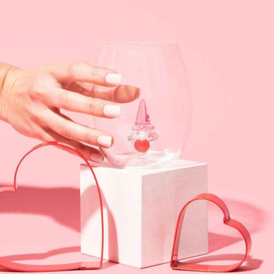 3D Heart Gnome Stemless Wine Glasses – Set of 2