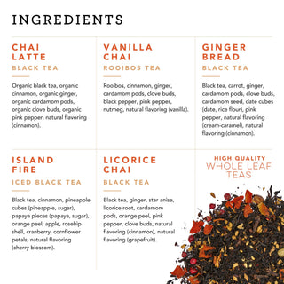 Chai Tea Sampler Set | Loose Leaf Tea Collection Gift Set