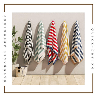 Santa Cruz Oversized Striped Border Cabana Beach Towel