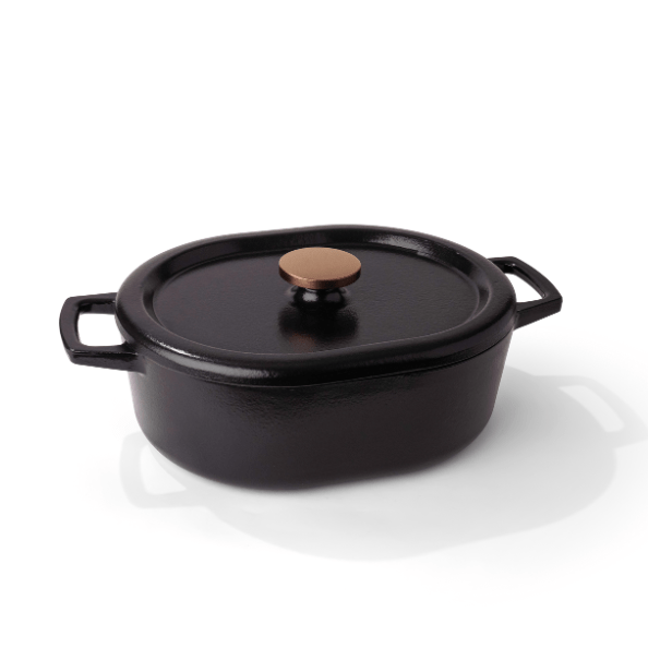 Nori 6 QT Oval Dutch Oven – Cast Iron Dutch Oven with Lid for Oven and Stovetop