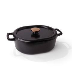 Nori 6 QT Oval Dutch Oven – Cast Iron Dutch Oven with Lid for Oven and Stovetop