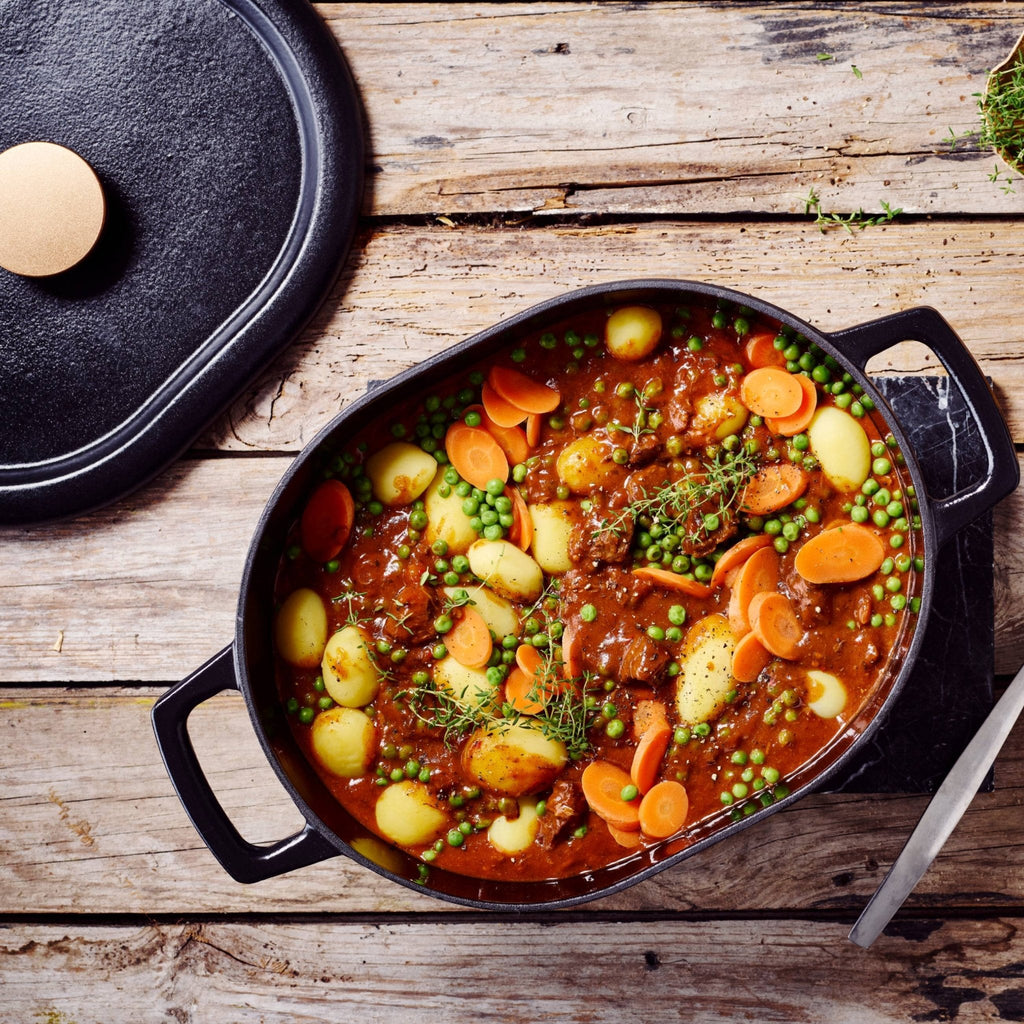 Nori 6 QT Oval Dutch Oven – Cast Iron Dutch Oven with Lid for Oven and Stovetop