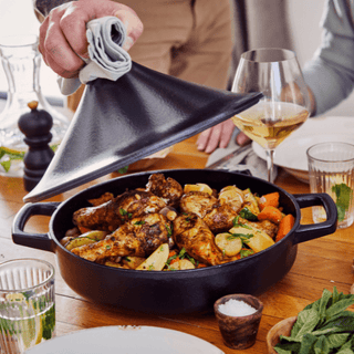 Nori Authentic Cast Iron Moroccan Tagine – Traditional Tagine Pot for Slow Cooking