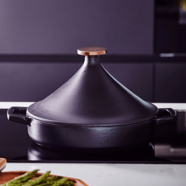 Nori Authentic Cast Iron Moroccan Tagine – Traditional Tagine Pot for Slow Cooking