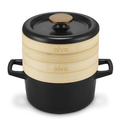 Nori Cast Iron Cocotte with Steamer Inserts – Multi-Purpose Dutch Oven with Steamer