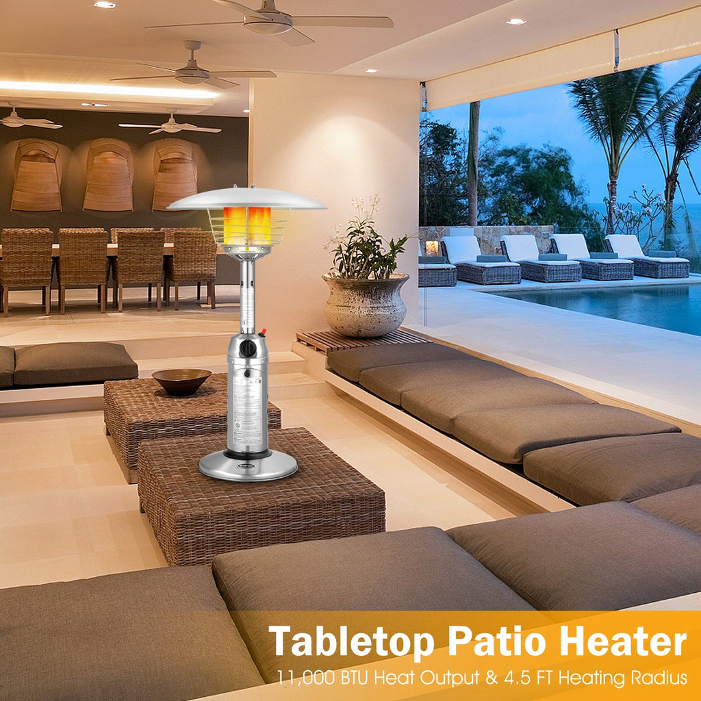 11,000 BTU Portable Tabletop Propane Patio Heater – Black