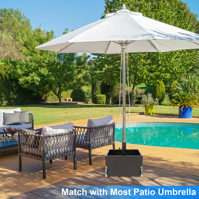150-Lb. Rolling Patio Umbrella Base with Wheels and Built-In Planter