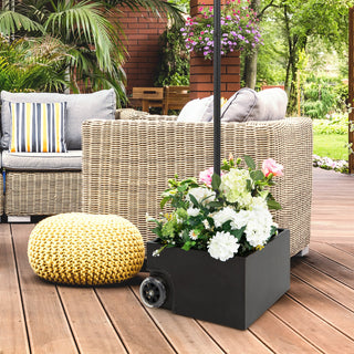 150-Lb. Rolling Patio Umbrella Base with Wheels and Built-In Planter