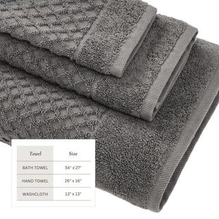 Grayson Cotton Diamond Waffle Weave Bath Towel Set