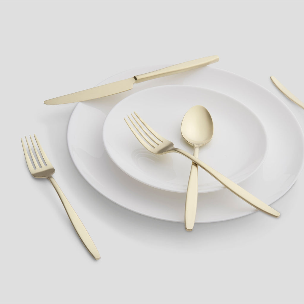 Cambridge Nylah Champagne Satin 20-Piece Flatware Set, 18/0 stainless steel (view 4)