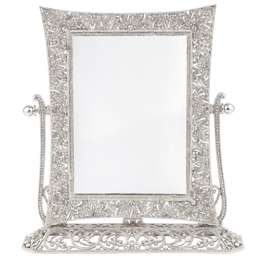 Silver Windsor Magnified Standing Vanity Mirror