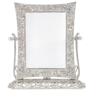 Silver Windsor Magnified Standing Vanity Mirror