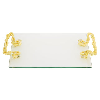 Serpentina Glass Tray (Gold)