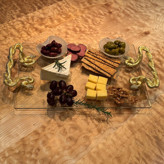 Serpentina Glass Tray (Gold)