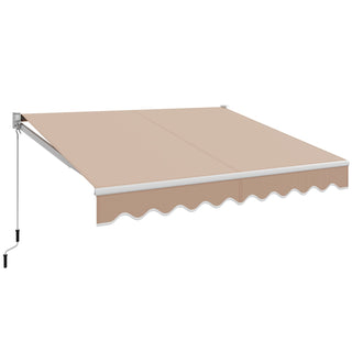Manual Retractable Patio Awning with Adjustable UV-Resistant Canopy – 8' x 6.6'