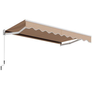 Manual Retractable Patio Awning with Adjustable UV-Resistant Canopy – 8' x 6.6'
