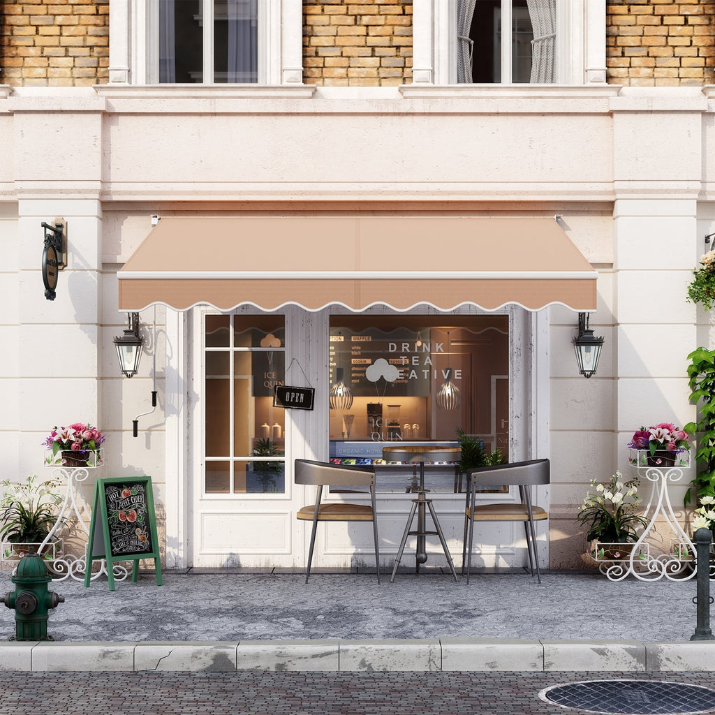 Manual Retractable Patio Awning with Adjustable UV-Resistant Canopy – 8' x 6.6'