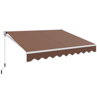 Manual Retractable Patio Awning with Adjustable UV-Resistant Canopy – 8' x 6.6'