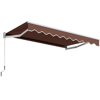 Manual Retractable Patio Awning with Adjustable UV-Resistant Canopy – 8' x 6.6'