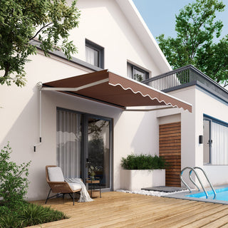 Manual Retractable Patio Awning with Adjustable UV-Resistant Canopy – 8' x 6.6'