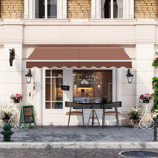Manual Retractable Patio Awning with Adjustable UV-Resistant Canopy – 8' x 6.6'